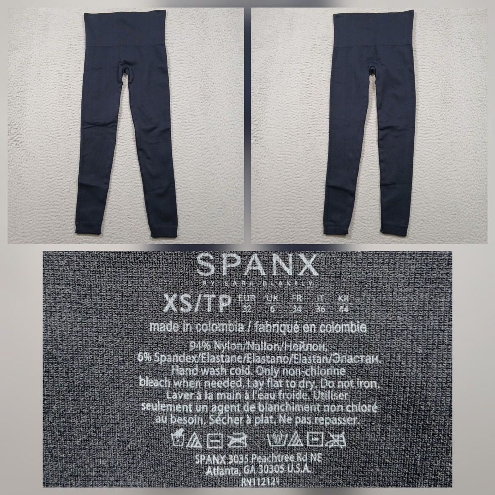 Spanx High Waist Leggings Womens XS Black‎ Shapewear Stretch